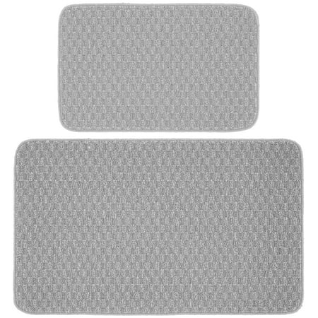 Garland Rug Town Square Silver Kitchen Rug Set, 2 Piece Set (18"x30", and 24"x40")
