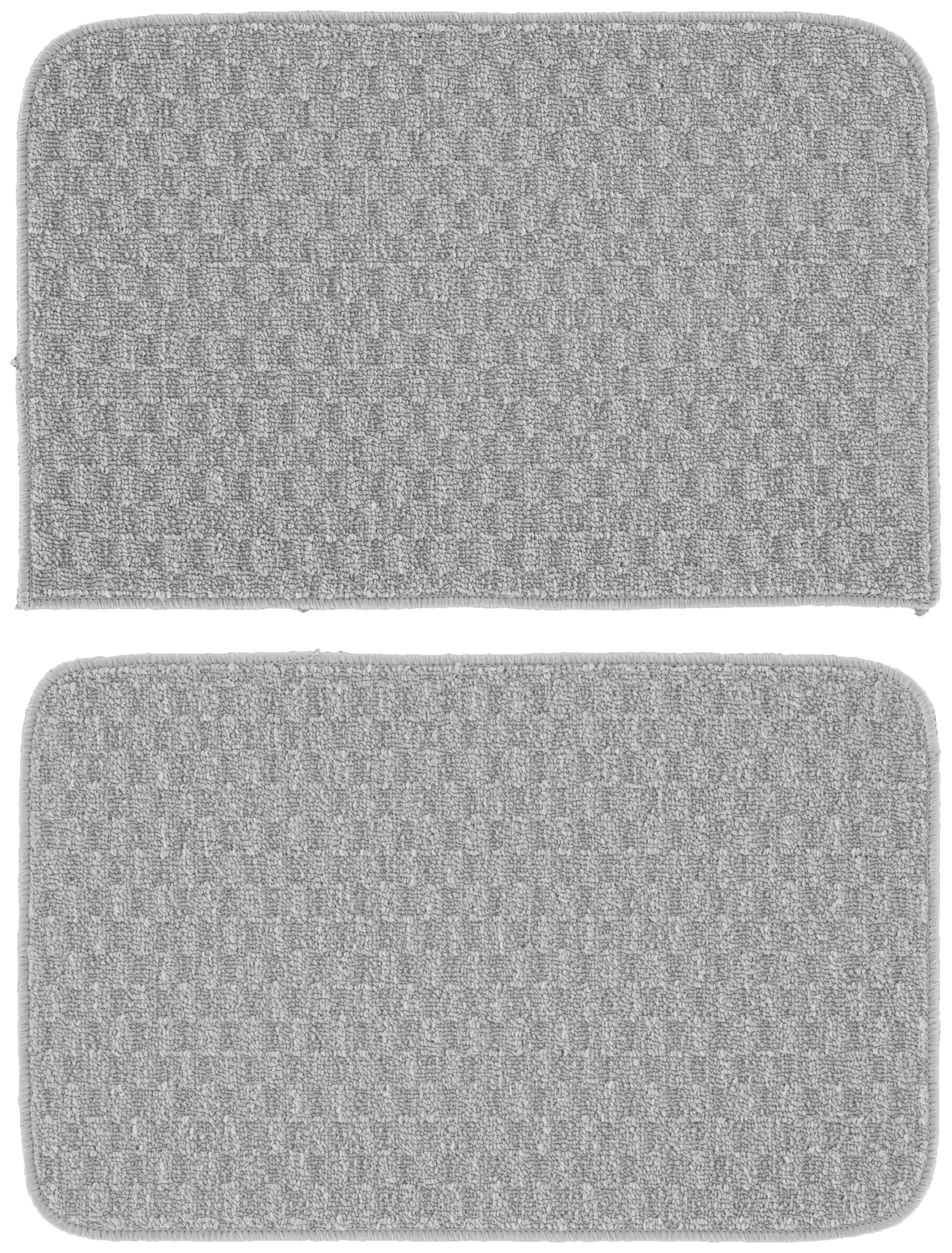 Garland Rug Town Square Silver Kitchen Rug Set, 2 Piece Sliced Set (18"x28" Sliced, and 18"x28")