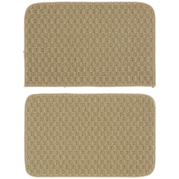 Garland Rug Town Square Tan Kitchen Rug Set, 2 Piece Sliced Set (18"x28" Sliced, and 18"x28")