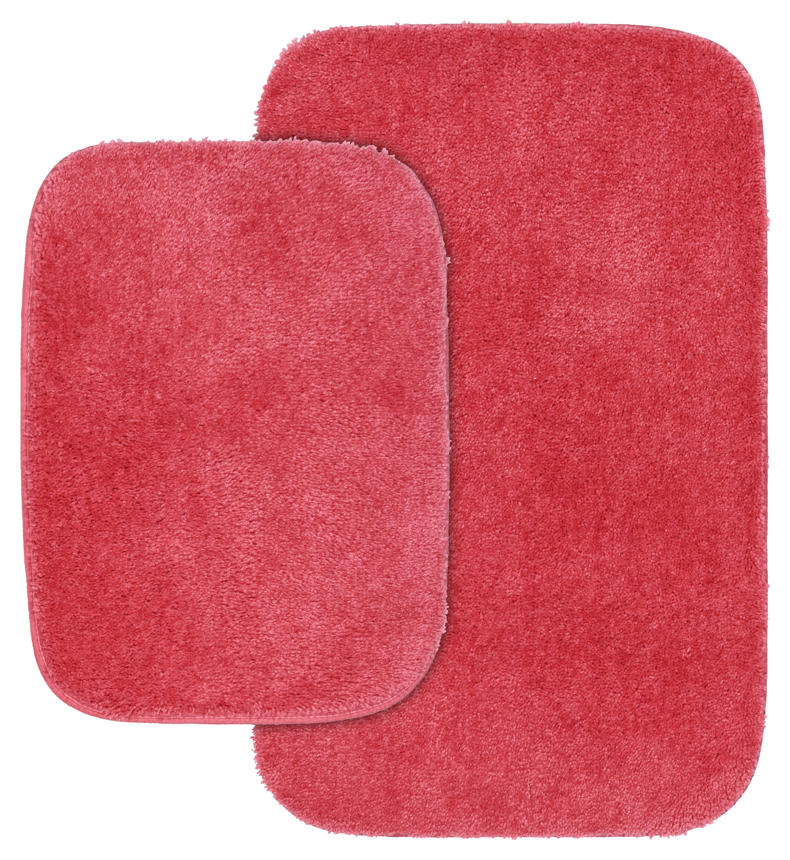 Garland Rug Traditional 2 Piece Nylon Washable Bathroom Rug Set Pink