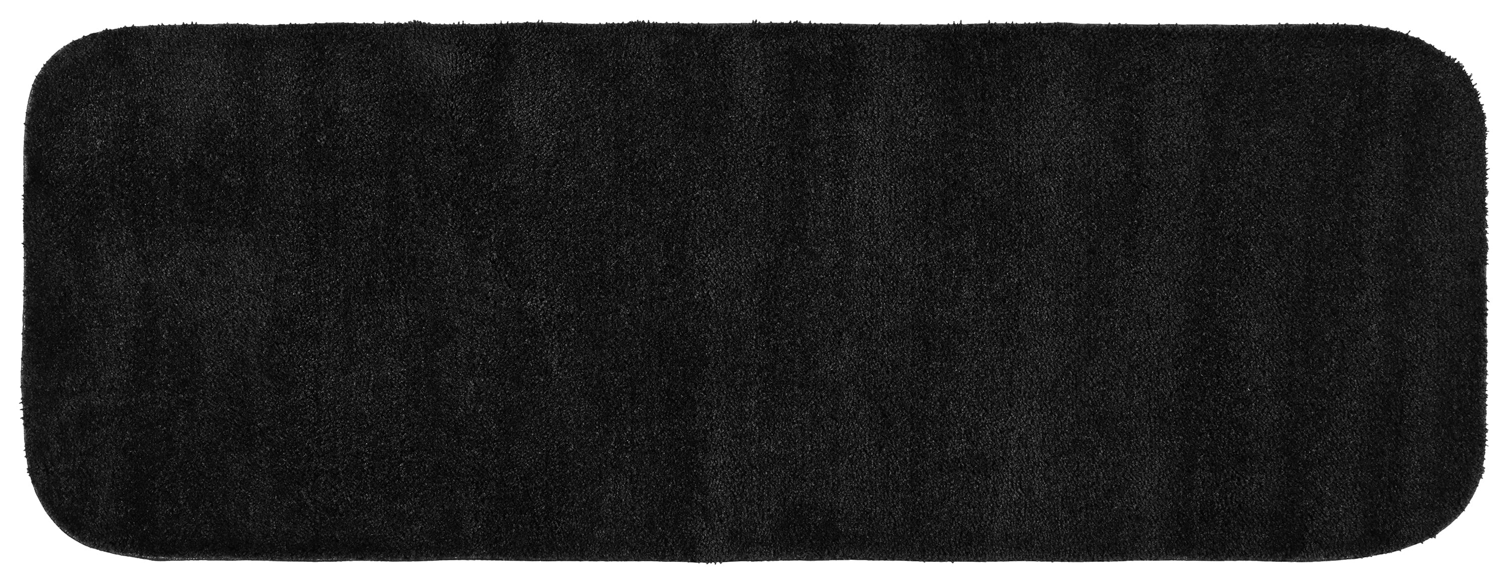 Garland Rug Traditional Washable Nylon Black Bathroom Runner, 22" x 60
