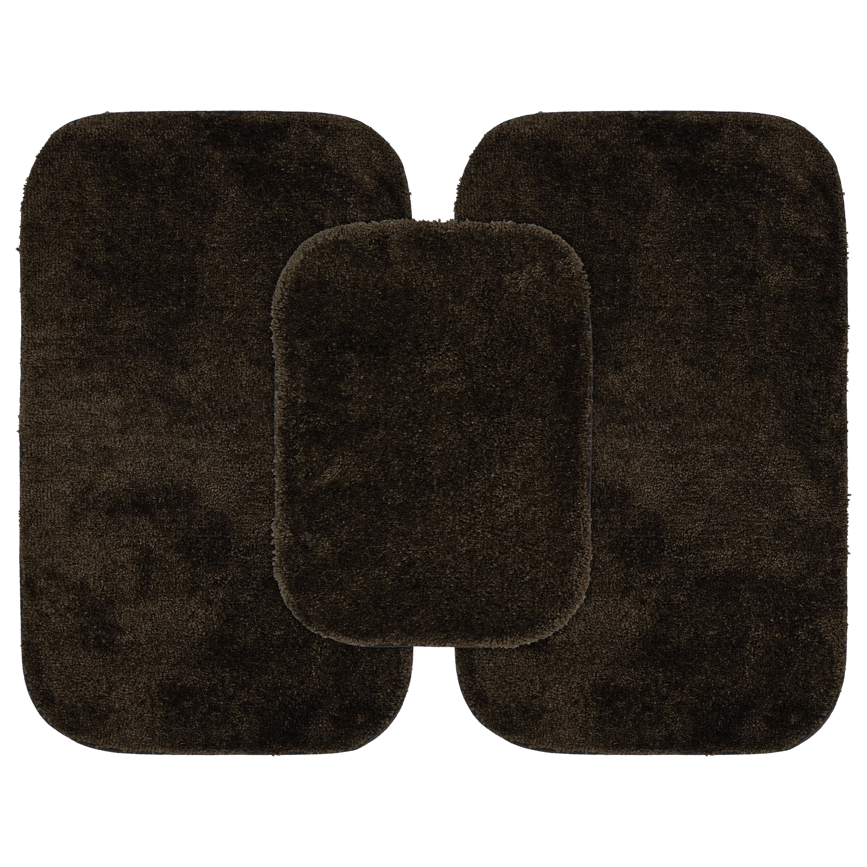 Garland Rug Traditional 3 Piece Nylon Washable Bathroom Rug Set No Lid