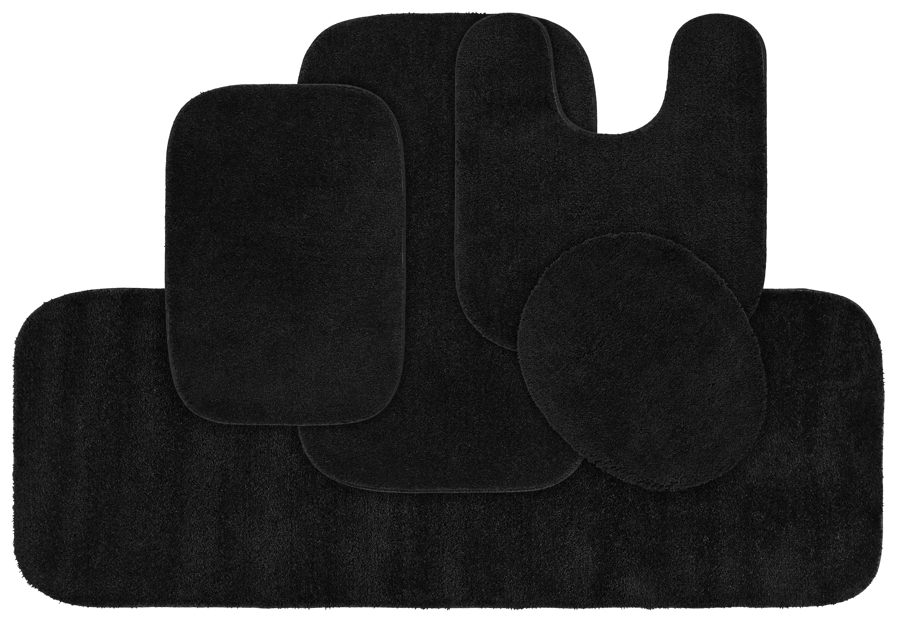 Garland Rug Traditional Washable Bath Rug Set, 5 Piece Set (2 Bath Rugs