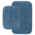 thumbnail image 1 of Garland Rug Traditional Washable Bath Rug Set, 2 Piece Set (17"x24" Bath Rug, & 21"x34" Bath Rug) Basin Blue, 1 of 7