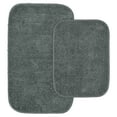 thumbnail image 1 of Garland Rug Traditional Washable Bath Rug Set, 2 Piece Set (17"x24" Bath Rug, & 21"x34" Bath Rug) Dark Gray, 1 of 8