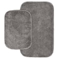 thumbnail image 1 of Garland Rug Traditional Washable Bath Rug Set, 2 Piece Set (17"x24" Bath Rug, & 21"x34" Bath Rug) Medium Gray, 1 of 7