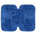 thumbnail image 1 of Garland Rug Traditional Washable Bath Rug Set, 3-Piece Set (17"x24" Bath Rug and Two 21"x34" Bath Rugs) Electric Blue, 1 of 7
