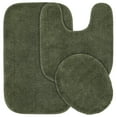 thumbnail image 1 of Garland Rug Traditional Washable Bath Rug Set, 3 Piece Set (21"x34" Bath Rug, Contour Rug, & Toilet Lid) Deep Fern, 1 of 8