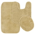 thumbnail image 1 of Garland Rug Traditional Washable Bath Rug Set, 3 Piece Set (21"x34" Bath Rug, Contour Rug, & Toilet Lid) Linen, 1 of 8