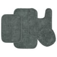 thumbnail image 1 of Garland Rug Traditional Washable Bath Rug Set, 4 Piece Set (2 Bath Rugs, Contour, & Lid) Dark Gray, 1 of 8