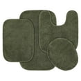 thumbnail image 1 of Garland Rug Traditional Washable Bath Rug Set, 4 Piece Set (2 Bath Rugs, Contour, & Lid) Deep Fern, 1 of 7