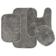 thumbnail image 1 of Garland Rug Traditional Washable Bath Rug Set, 4 Piece Set (2 Bath Rugs, Contour, & Lid) Medium Gray, 1 of 7