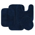thumbnail image 1 of Garland Rug Traditional Washable Bath Rug Set, 4 Piece Set (2 Bath Rugs, Contour, & Lid) Navy, 1 of 8