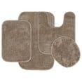 thumbnail image 1 of Garland Rug Traditional Washable Bath Rug Set, 4 Piece Set (2 Bath Rugs, Contour, & Lid) Taupe, 1 of 6