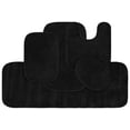 thumbnail image 1 of Garland Rug Traditional Washable Bath Rug Set, 5 Piece Set (2 Bath Rugs, Contour, Lid, & Runner) Black, 1 of 8