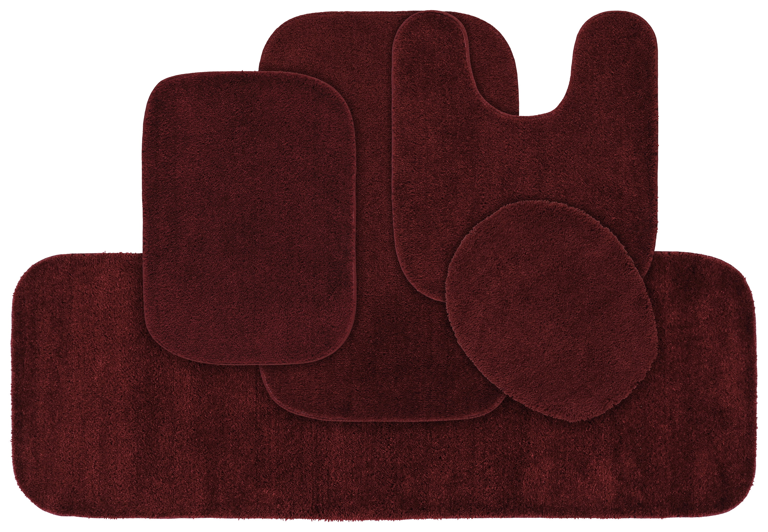 Garland Rugs, Traditional Washable Bath Rug Set, 5 Piece, Chili Red ...