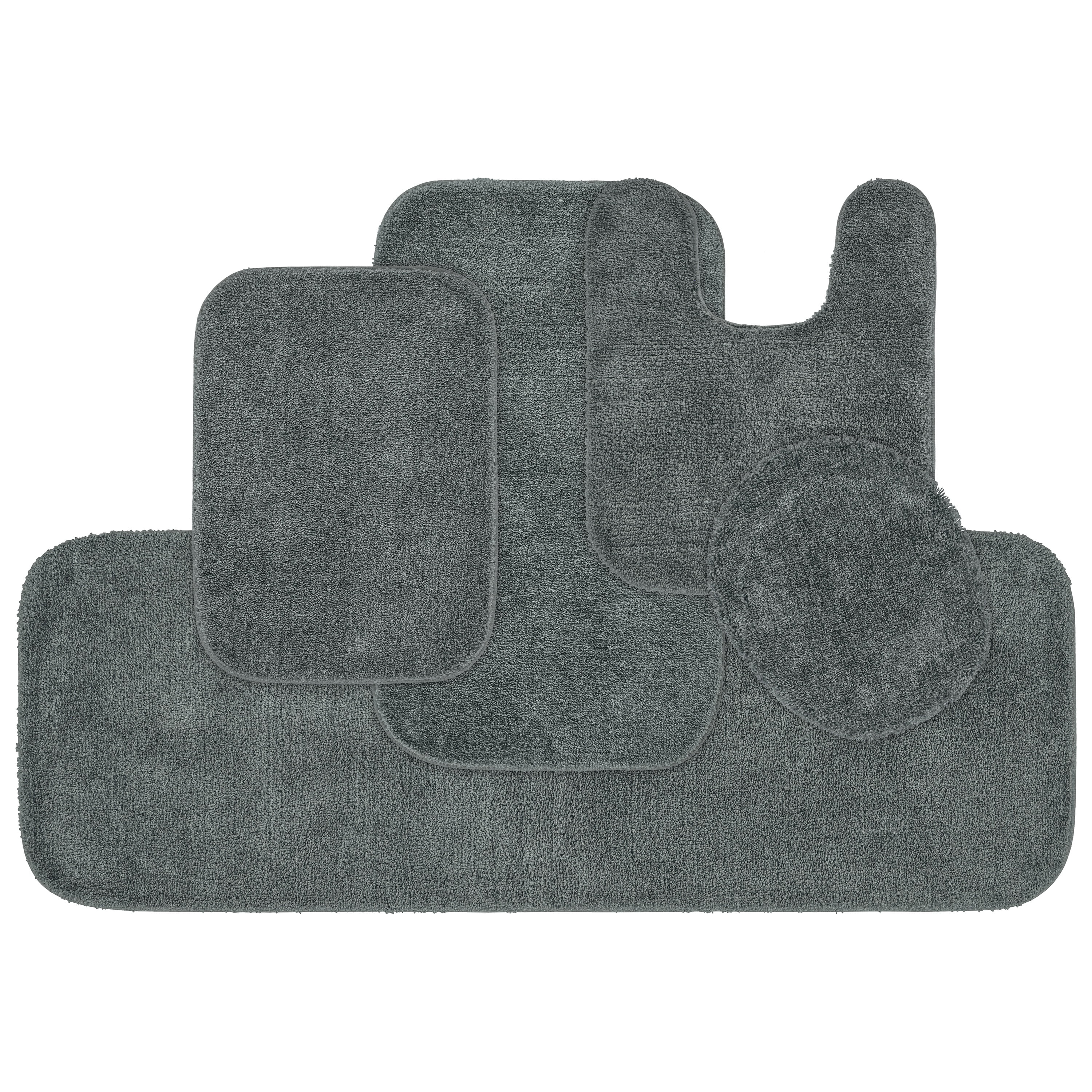 Garland Rug Traditional Washable Bath Rug Set, 5 Piece Set (2 Bath Rugs ...