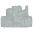 thumbnail image 1 of Garland Rug Traditional Washable Bath Rug Set, 5 Piece Set (2 Bath Rugs, Contour, Lid, & Runner) Platinum Gray, 1 of 7