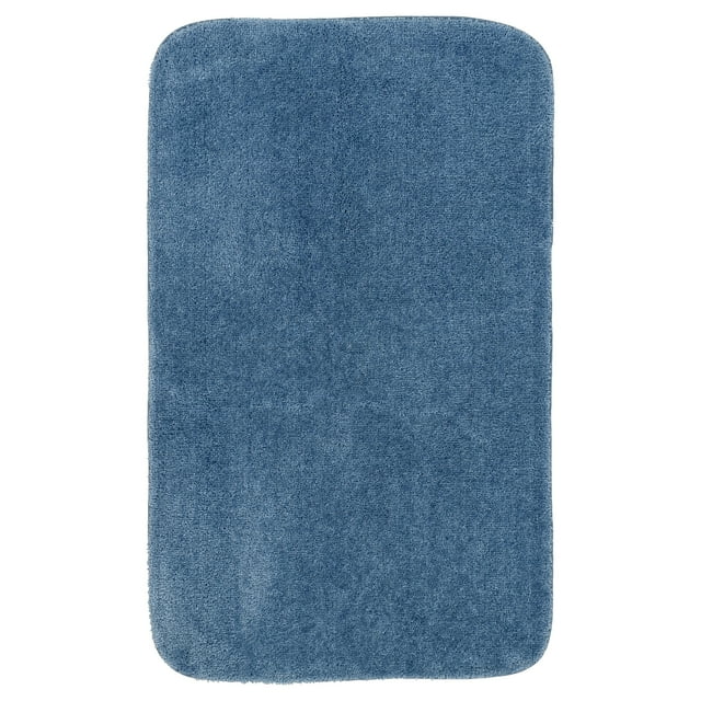 Garland Rug Traditional Washable Nylon Basin Blue Bath Rug, 30" x 50 ...
