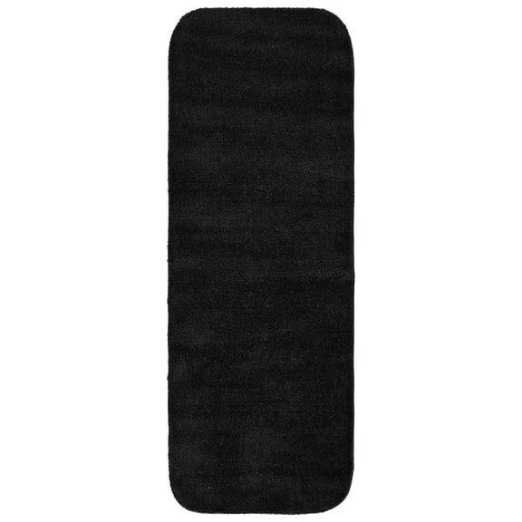 Garland Rug Traditional Washable Nylon Black Bathroom Runner, 22" x 60"