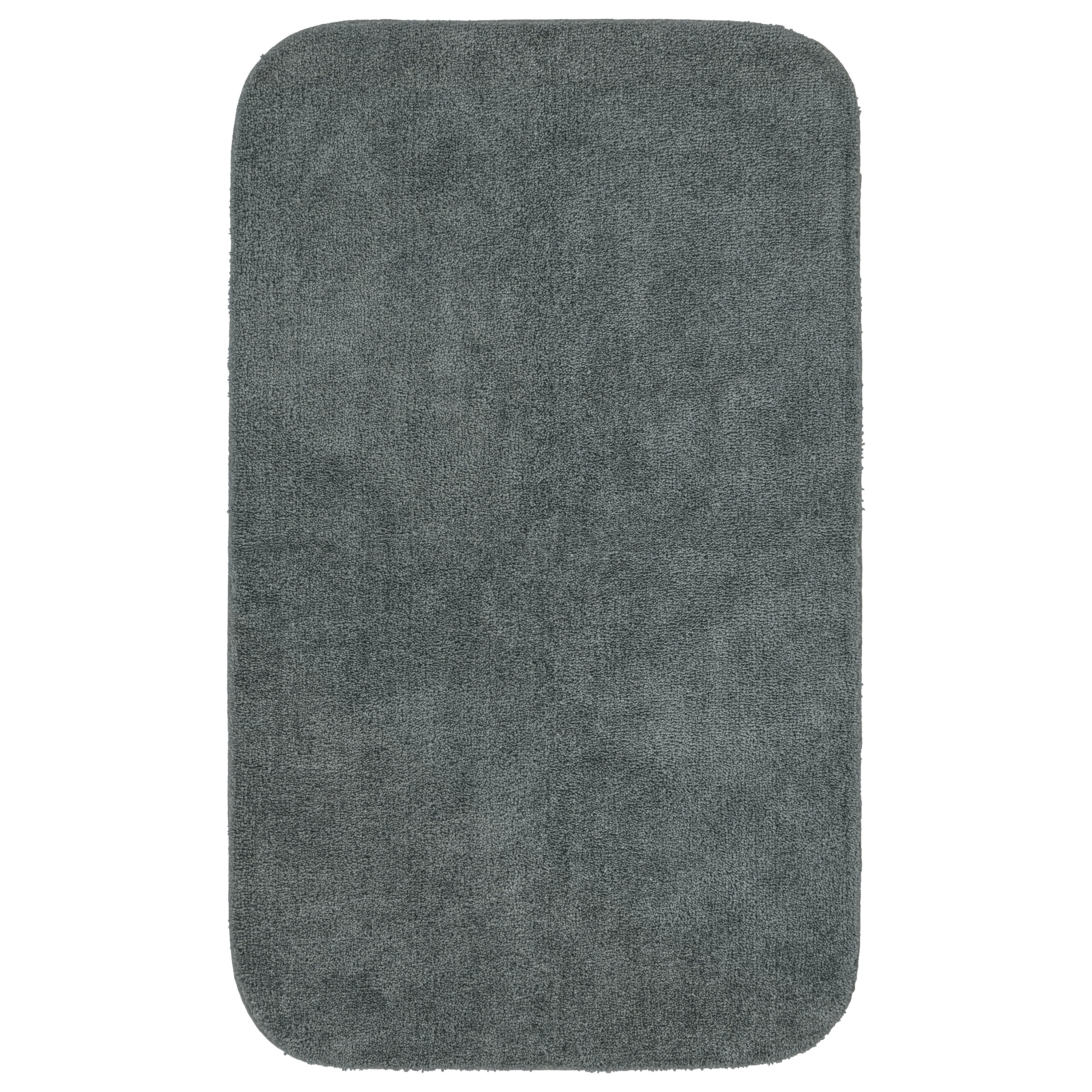 Garland Rug Traditional Washable Nylon Dark Gray Bath Rug, 30" x 50 ...