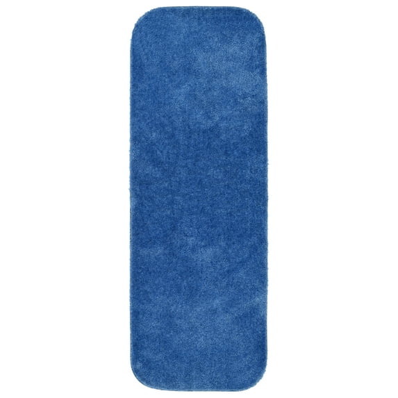 Garland Rug Traditional Washable Nylon Electric Blue Bathroom Runner, 22" x 60"