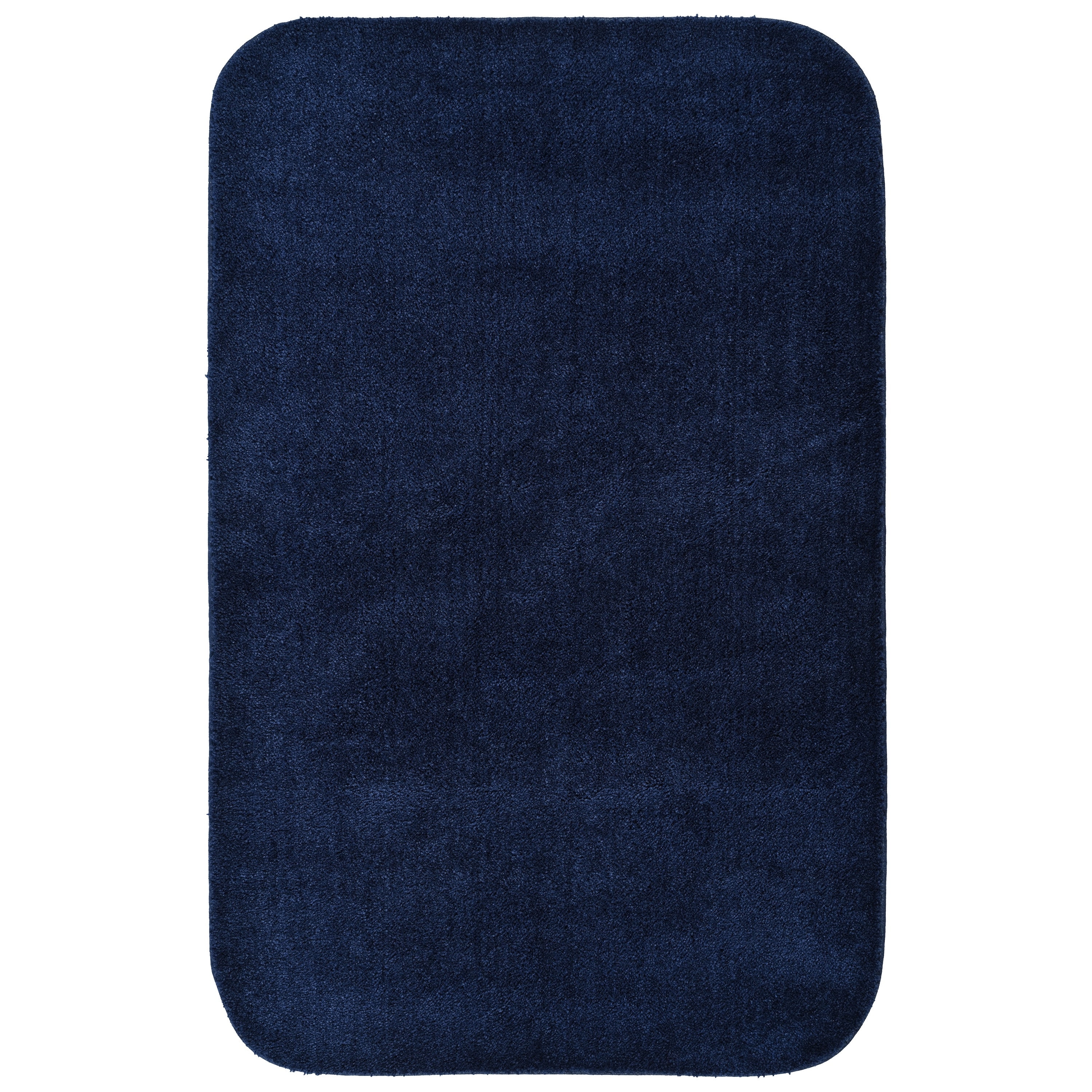 Garland Rug Traditional Washable Nylon Navy Bath Rug, 30" x 50"