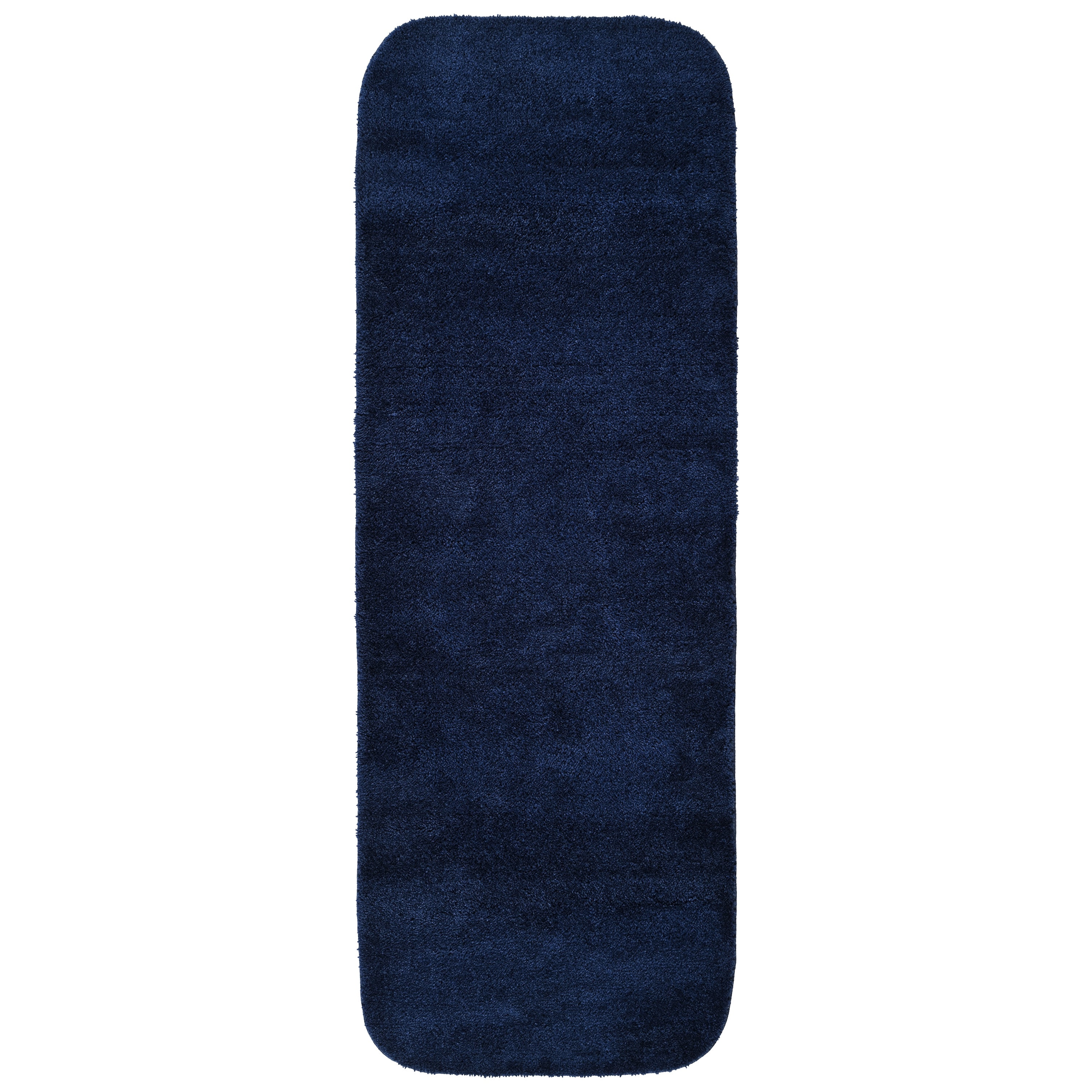 Garland Rug Traditional Washable Nylon Navy Bathroom Runner, 22" x 60"