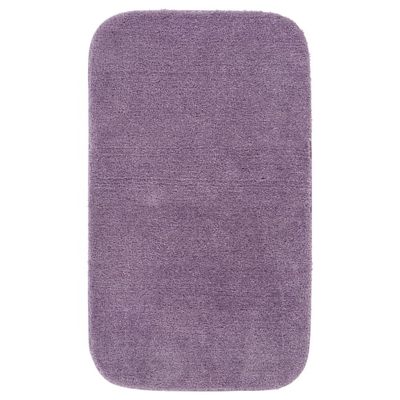Garland Rug Traditional Washable Nylon Purple Bath Rug, 24" x 40"