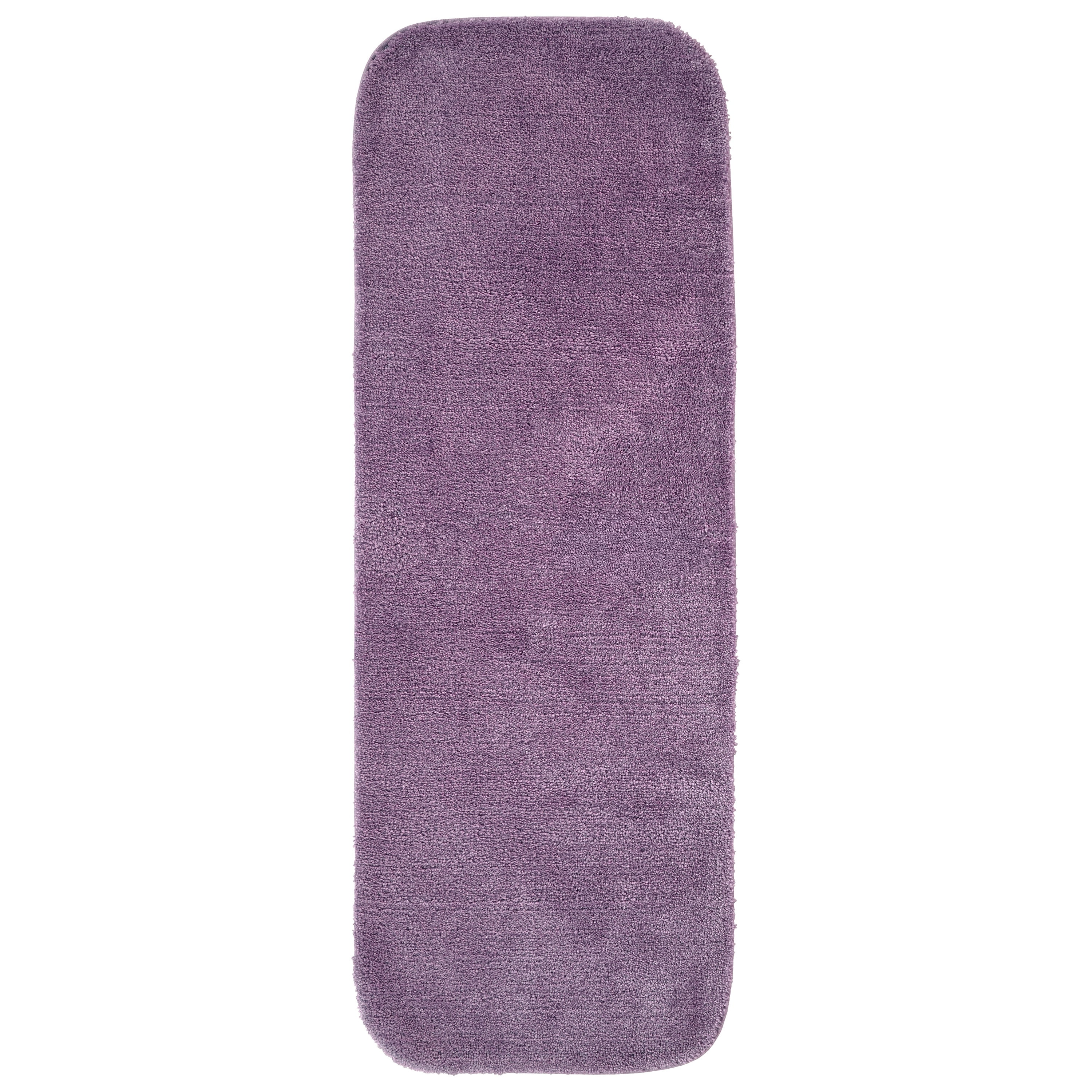 Garland Rug Traditional Washable Nylon Purple Bathroom Runner, 22" x 60