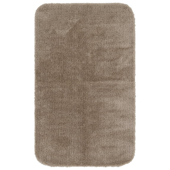 Garland Rug Traditional Washable Nylon Taupe Bath Rug, 30"x50"