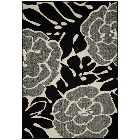 Garland Rug Valencia Black/Ivory 5'x7' Indoor Area Rug