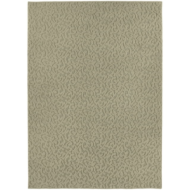 Garland Rugs Ivory Tan 7'6" x 9'6" Floral Indoor Area Rug