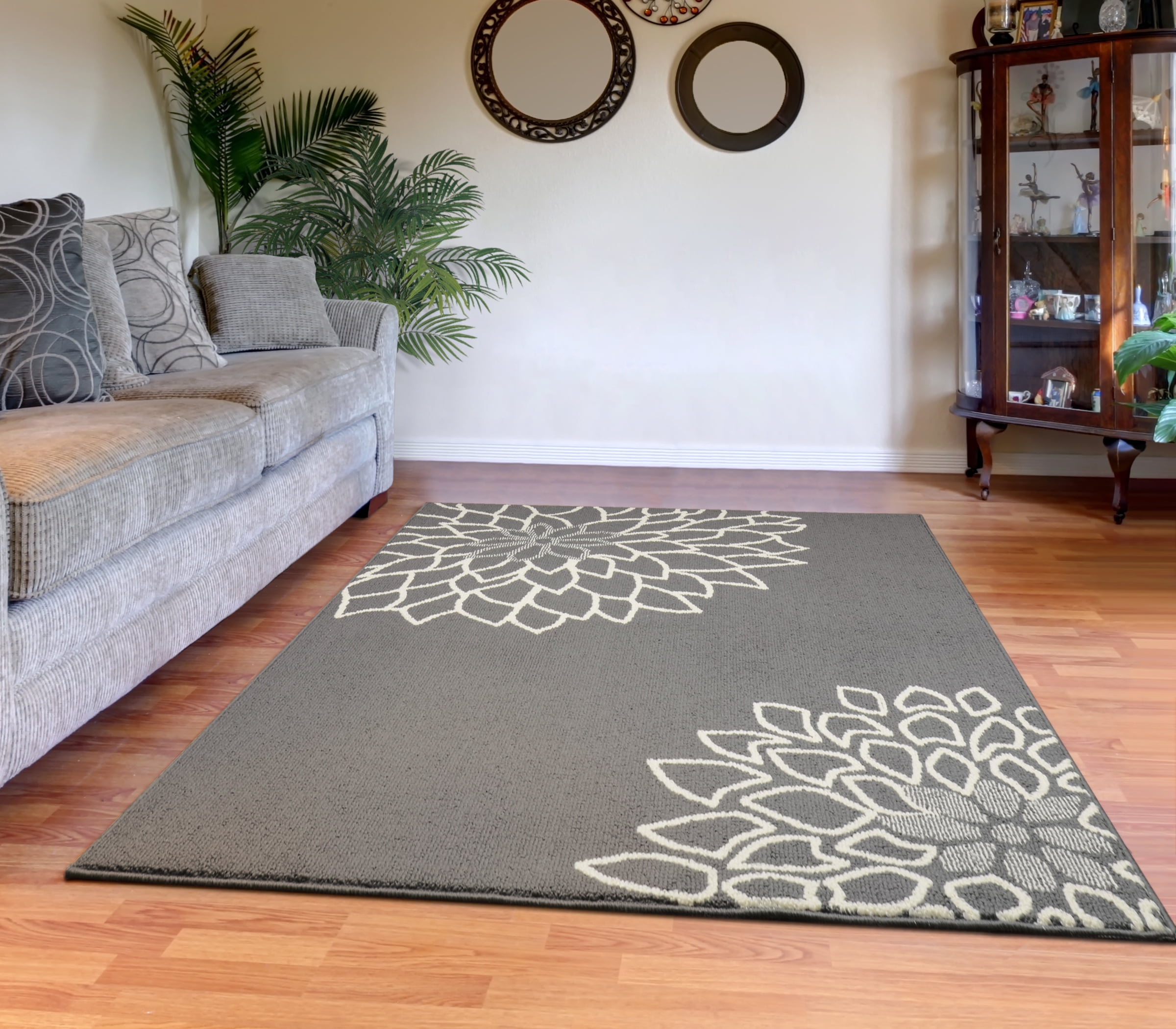 Find Your Perfect Garland Rugs Mikasa Cinder Gray, Ivory 5' x 7' Floral Indoor Area Rug