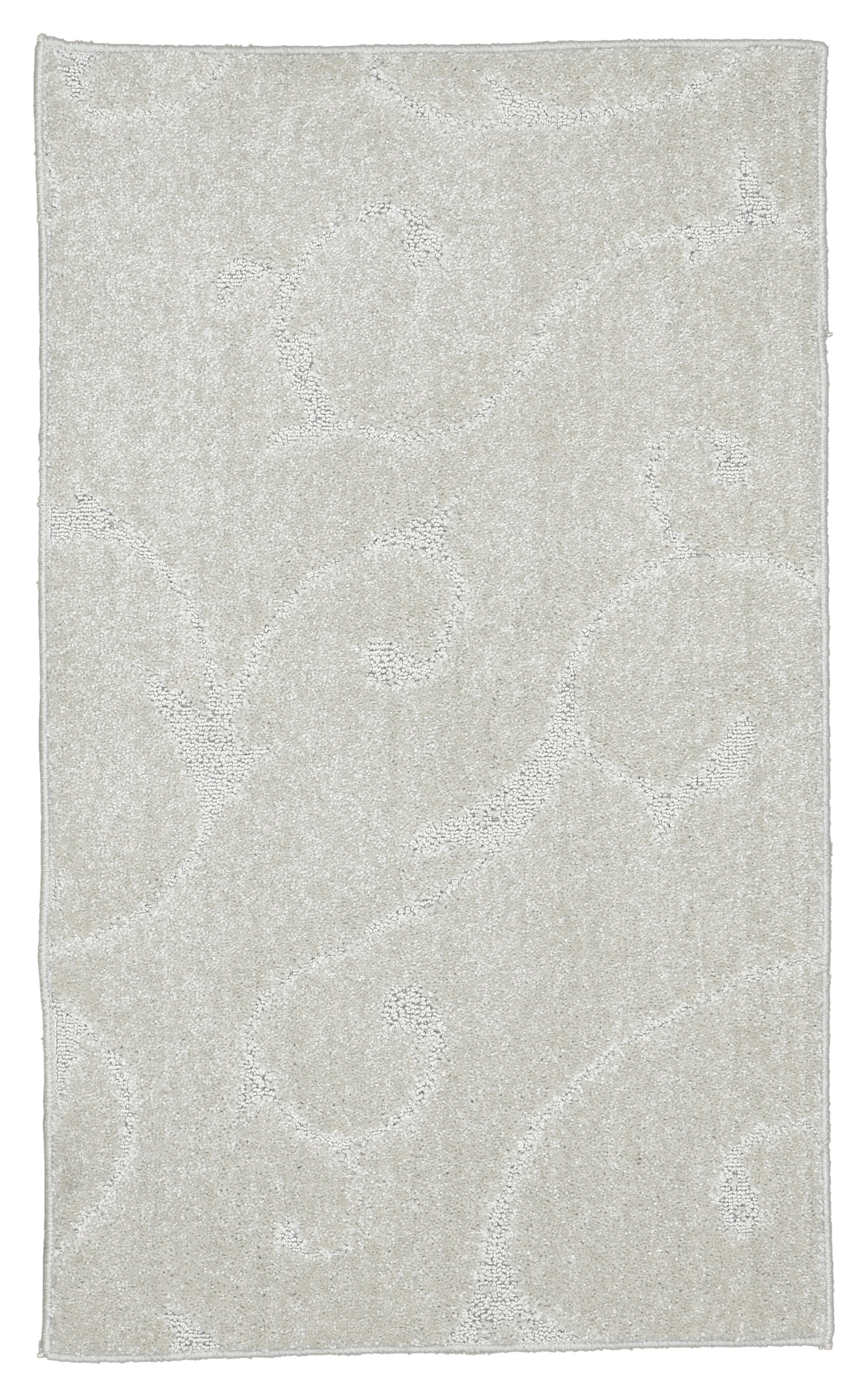 Garland Rugs Soft Touch Inscription Iceberg Silver 24" x 40" Indoor Floral Accent Rug