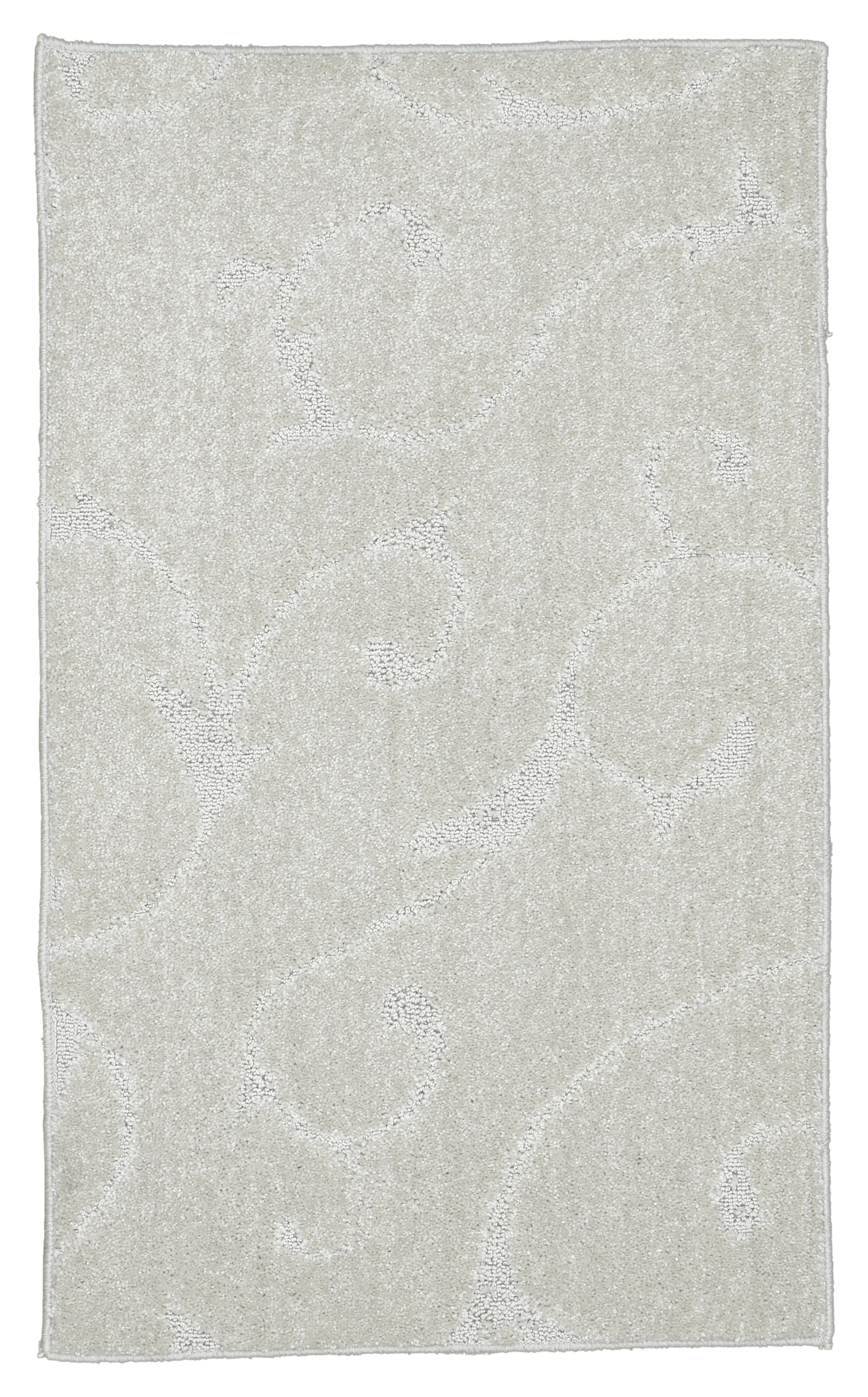 Garland Rugs Soft Touch Inscription Polypropylene Iceberg Silver Floral Indoor Area Rug, 24" x 40"
