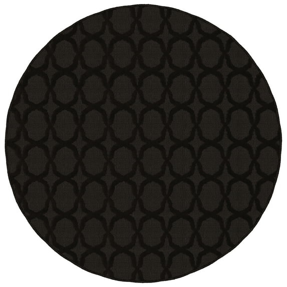 Garland Rug Sparta Solid Mocha 7'6"x7'6" Round Geometric Indoor Area Rug