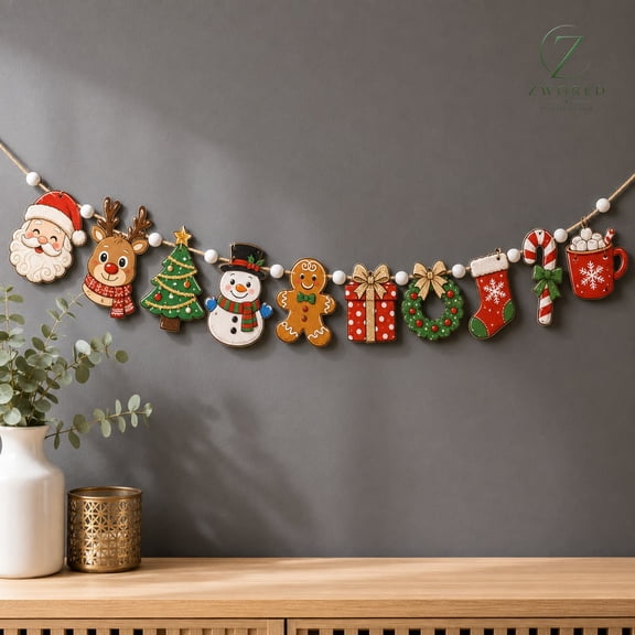 Garland Rustic Farmhouse Wooden Mantel Decor for Christmas