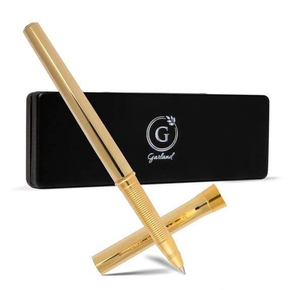 Garland Signature Slim Metal Luxury Rollerball Pen– Made in USA- Heirloom-Quality Brass Pen, Elegant “G” Accent Piece, Premium Gift Box, Executive Desk, Gifts, Professionals, Refillable- 24K Gold