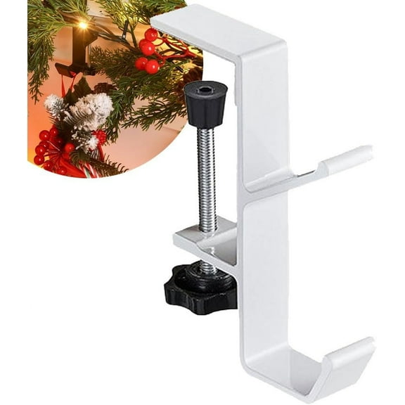 Garland and Stocking Mantel Holders, Mantel Hanger for Garland, 2 in 1 Garland and Stocking Hanger for Mantle, Christmas Fireplace Stocking and Garland Hanger, Xmas Hanging Decorations(White,1PC)