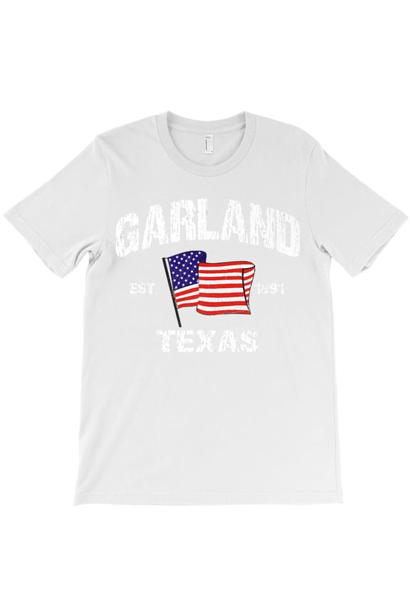 Garland Texas TX USA Stars & Stripes Vintage Style Premium, G20353 Unisex T-Shirt, Up to Size 5XL