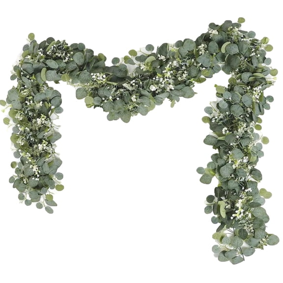 Garland With White Flowers 2 Packs 5. Silver Garland Leaves Greenery Garland Table Runner Vines For Wedding Arch Mantle Party Room Deco R Flower Vases And Flowers Flowers Fall Flowers Outdoor Flowers