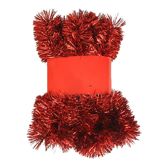 Garlands for Decoration, Christmas Garland Tinsel - Holiday Decor Artificial Garland for Indoor Outdoor, Sparkle Tinsel Rope for Tree, Mantel, Staircase, Party & Home Decorations (5M) Red