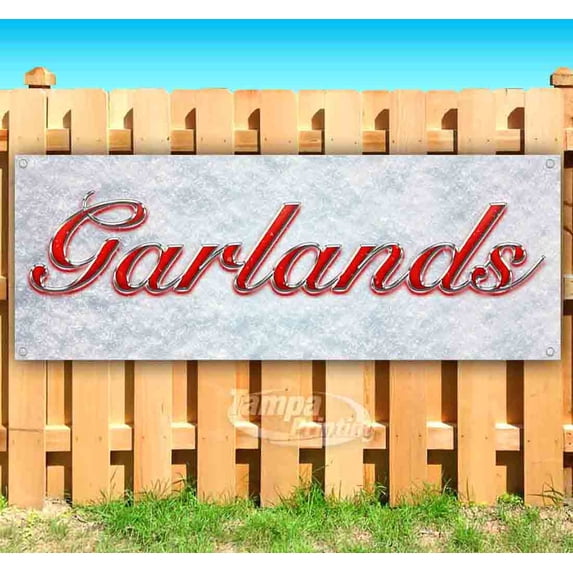 Garlands Red & Chrome 13 oz Vinyl Banner With Metal Grommets