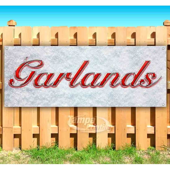 Garlands Red & Chrome 13 oz Vinyl Banner With Metal Grommets