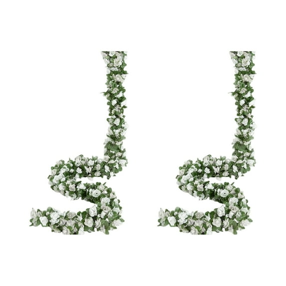 Garlands for Decoration, White Artificial Flower, 98 in Vines, 2 Pc, Wedding Table Decorations, Spring Party Decorations, Indoor Home Display