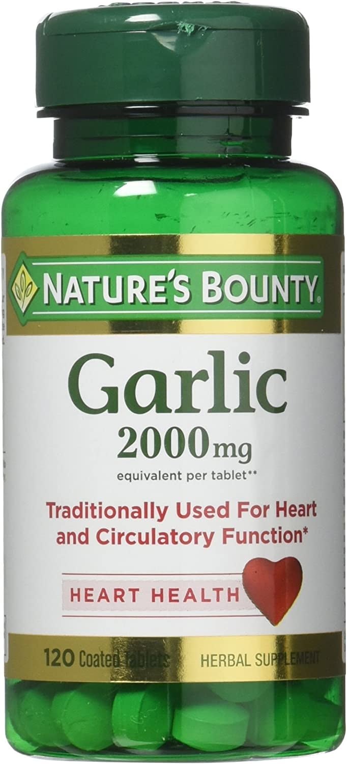 "Garlic, 2000mg, 120 Coated Tablets (Pack of 2), 2 Bottles Each of 120 Tablets"