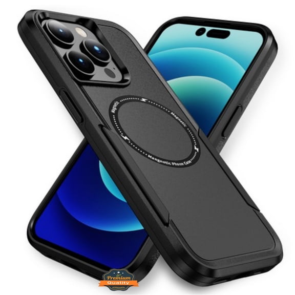For Apple iPhone 17 Pro Max Heavy Duty Rugged & Dual-Layer Protection and Magnetic Circle Compatible with Magsafe Shockproof Screen Cover by Xpression  - Black