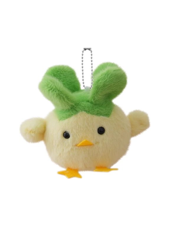 Garlic Bird Talking Plush Toy - Funny Sound Keychain Plushie, Creative Mini Stuffed Animal Keyring Purse Charm, Weird Funny Prank Gift for Friend, Graduation Birthday Stocking Stuffer Yellow