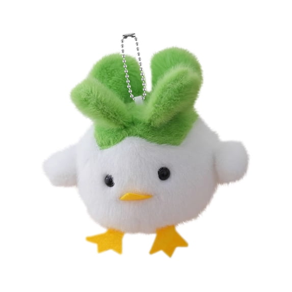 Garlic Bird Talking Plush Toy - Funny Sound Keychain Plushie, Creative Mini Stuffed Animal Keyring Purse Charm, Weird Funny Prank Gift for Friend, Graduation Birthday Stocking Stuffer White